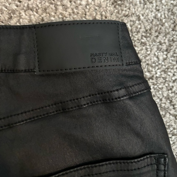 NASTY GAL Black Coated High Waist Pants - Picture 8 of 8